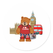 I Love London -Teddy Bear Stickers