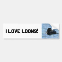 I Love Loons bumper sticker