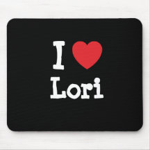 I love Lori heart T-Shirt Mouse Mat
