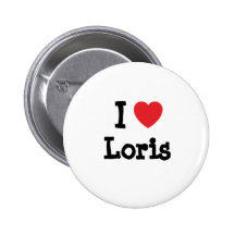 I love Loris heart T-Shirt Pinback Buttons