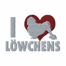 I Love Lowchens Embroidered Zip Hoodie