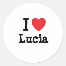 I love Lucia heart T-Shirt Round Sticker