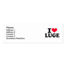 I love Luge Business Cards