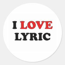 I Love Lyric Round Sticker