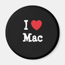 I love Mac heart custom personalized Refrigerator Magnets