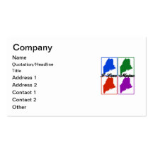 I Love Maine - Coloured States Business Card Templates