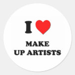 I Love Make Up Artists Round Stickers