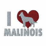 I Love Malinois Embroidered Hoody