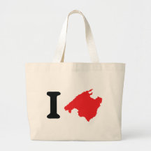 I love mallorca contour symbol canvas bag