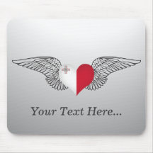 I Love Malta -wings Mouse Pads