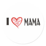 I Love Mama Shirt stickers