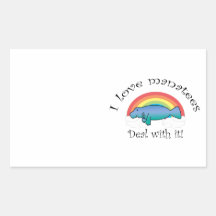I love manatees deal with it sticker