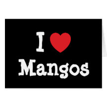 I love Mangos heart T-Shirt Cards
