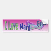 I Love Mardi Gras Bumper Stickers