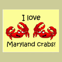 I love maryland crabs! postcards