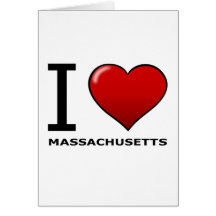 I LOVE MASSACHUSETTS CARDS
