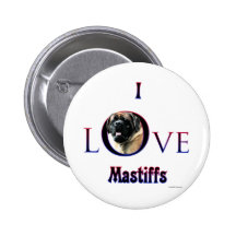 I Love Mastiffs apricot Pinback Button