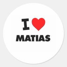 I love Matias Round Sticker