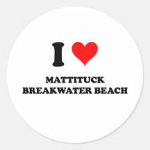 I Love Mattituck Breakwater Beach New York Round Sticker