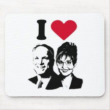 I Love McCain and Palin Mouse pad