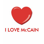 I LOVE McCAIN POLITICAL T SHIRT