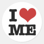 I Love me Round Sticker
