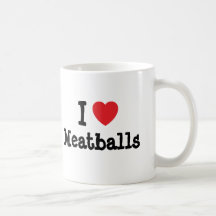 I love Meatballs heart T-Shirt Mug