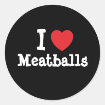 I love Meatballs heart T-Shirt Sticker