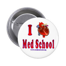 I Love Med School Pinback Button