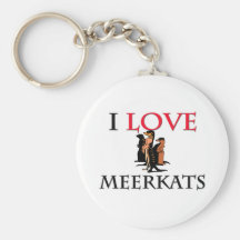 I Love Meerkats Key Chains