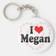 I Love Megan Keychains