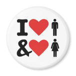 I love men and women refrigerator magnets