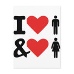 I love men and women postcard