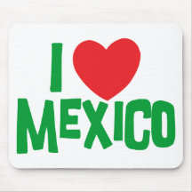 I Love Mexico Mousepads