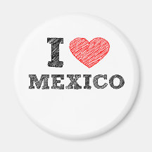 I Love Mexico Refrigerator Magnets