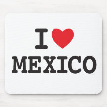 I love Mexico with heart Mouse Pad