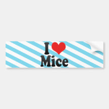 I Love Mice Bumper Sticker