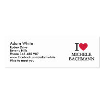 I love Michele Bachmann Business Card