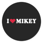 I LOVE MIKEY ROUND STICKER