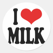 I Love Milk Stickers