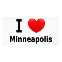 I Love Minneapolis Customized Photo Card
