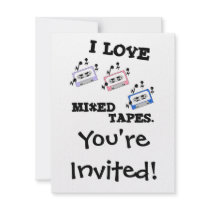 I Love Mixed Tapes Custom Invitations