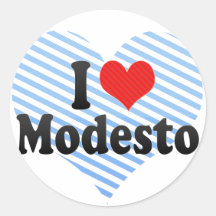 I Love Modesto Round Sticker