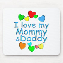 I Love Mommy & Daddy Mouse Mats