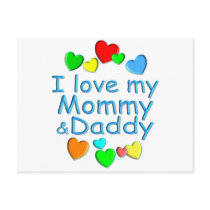 I Love Mommy & Daddy Post Card