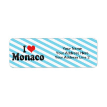 I Love Monaco Return Address Labels