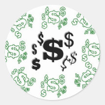 I Love Money Round Sticker