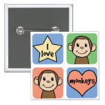 I Love Monkeys Button