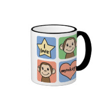 I Love Monkeys Mugs