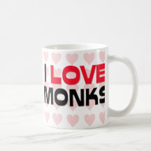I LOVE MONKS COFFEE MUG